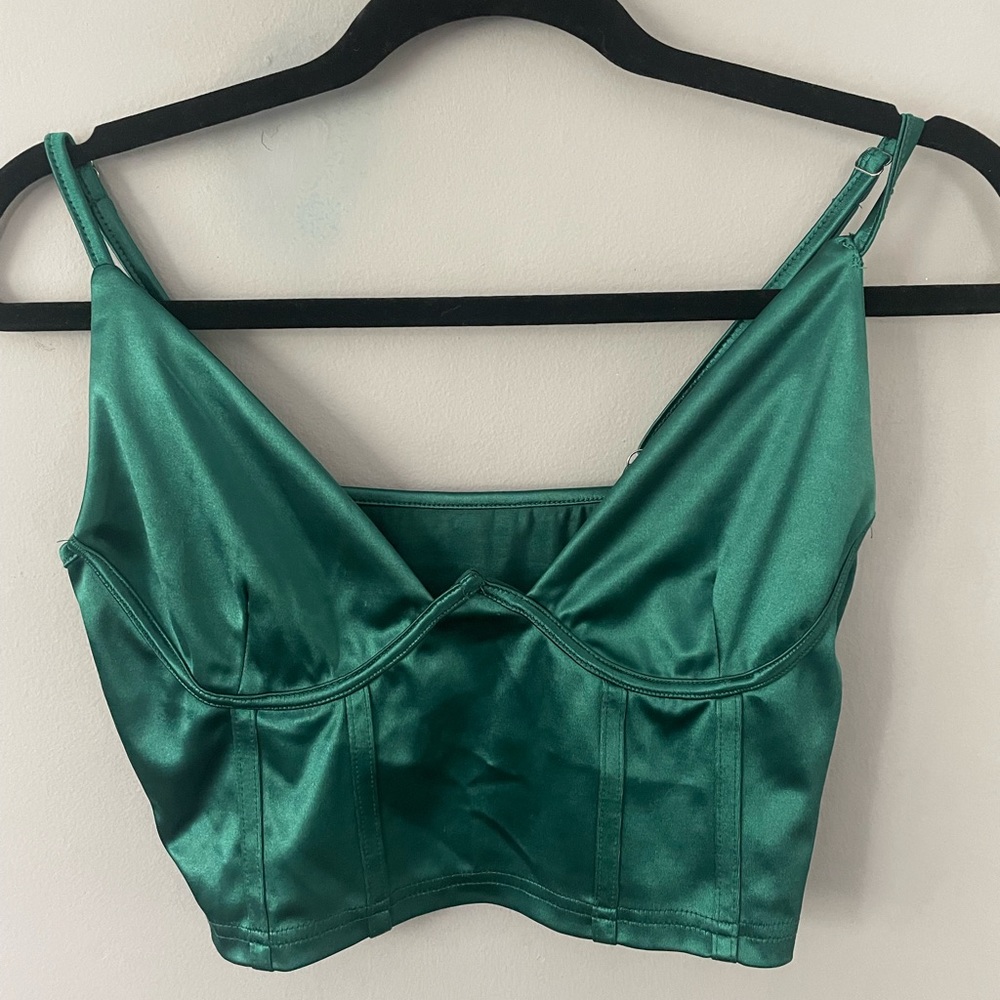 Amazon green bustier top